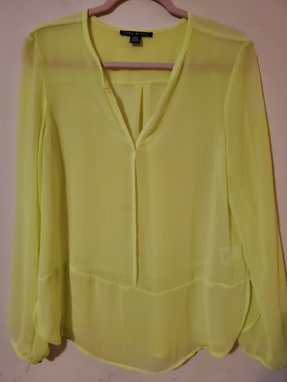 Y2k Sheer Neon Yellow Blouse